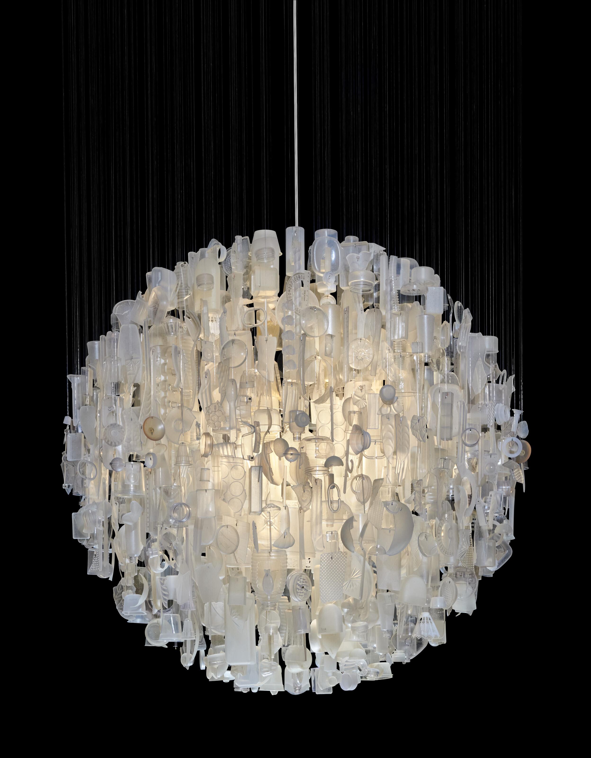 Stuart Haygarth - \'Tide\' (Clear) Chandelier, 2013