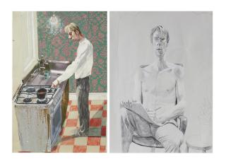 Stuart Pearson Wright - (i) 1.30pm Study  (ii) 30th Birthday self portrait