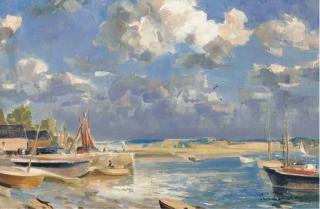 Stuart Scott Somerville - Boats In An Estuary