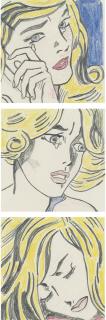 Sturtevant - Lichtenstein Study For Crying Girl; Lichtenstein Study For Frightened Girl; Lichtenstein Study For Sleeping Girl [Three Works]