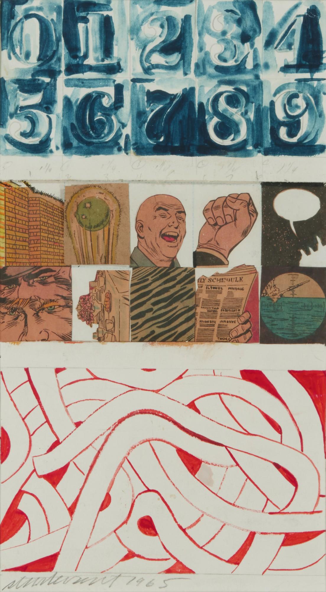 Sturtevant - Working Drawing for Johns 0 Through 9, Fahlstrom Elements, Rosenquist Spaghetti