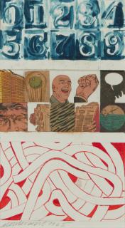 Sturtevant - Working Drawing for Johns 0 Through 9, Fahlstrom Elements, Rosenquist Spaghetti