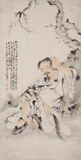 Su Liupeng - Monk Resting Against Rock