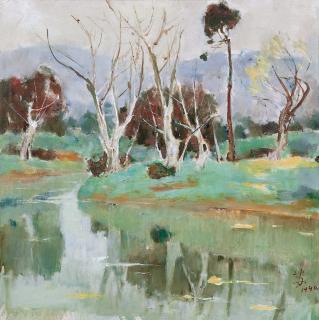Su Tianci - A Peaceful Stream(Painted In 1990)