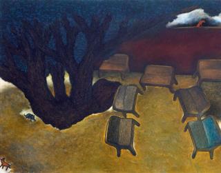Su Wong-Shen - Seven Chairs Under The Tree(Painted In 1991)