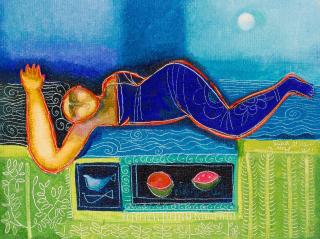 Suad Al-Attar - Untitled (Lady with a Watermelon)