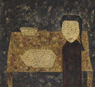 Suchao Sisganes - Artist With A Cat And A Bowl