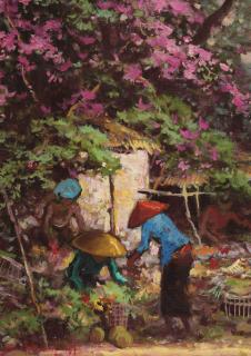 Sudjono Abdullah - Fruit vendors at the pasar