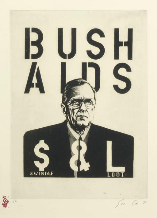 Sue Coe - Bush Aids; and Aids & the Federal Government