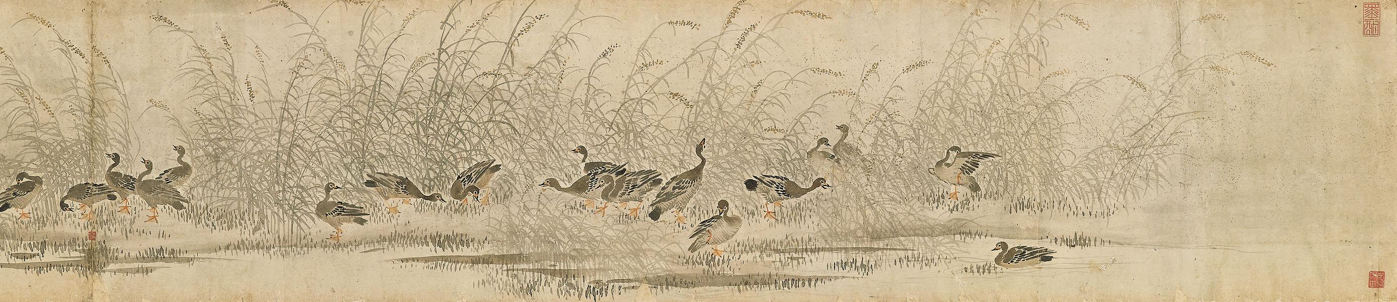 Sun Kehong - Geese Flying Over Reeds