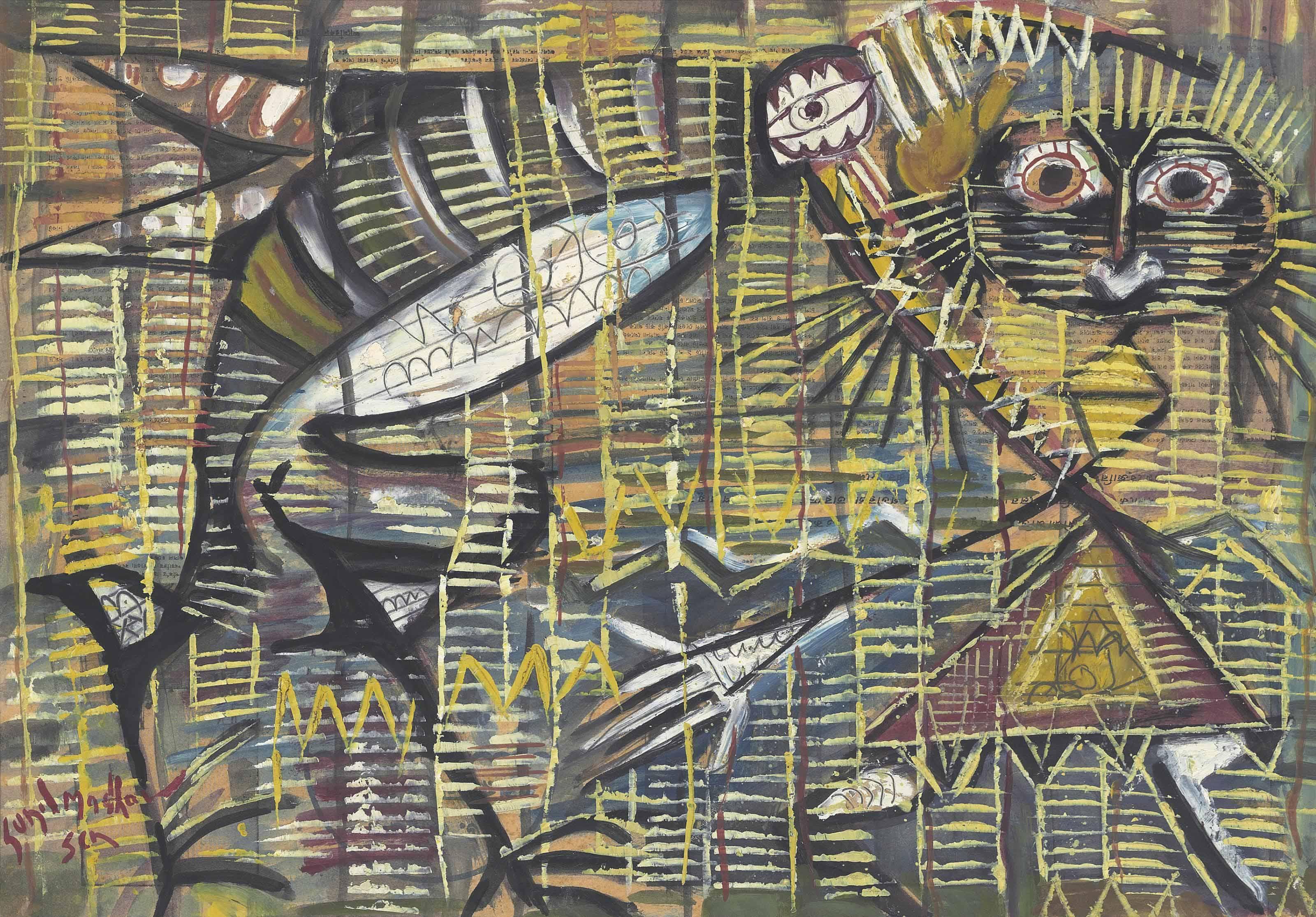 Sunil Madhav Sen - Krishna Killing Crane Demon