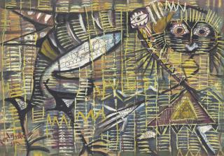 Sunil Madhav Sen - Krishna Killing Crane Demon