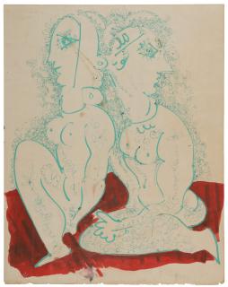 Sunil Madhav Sen - Untitled (Double-sided - Figures; Boats)