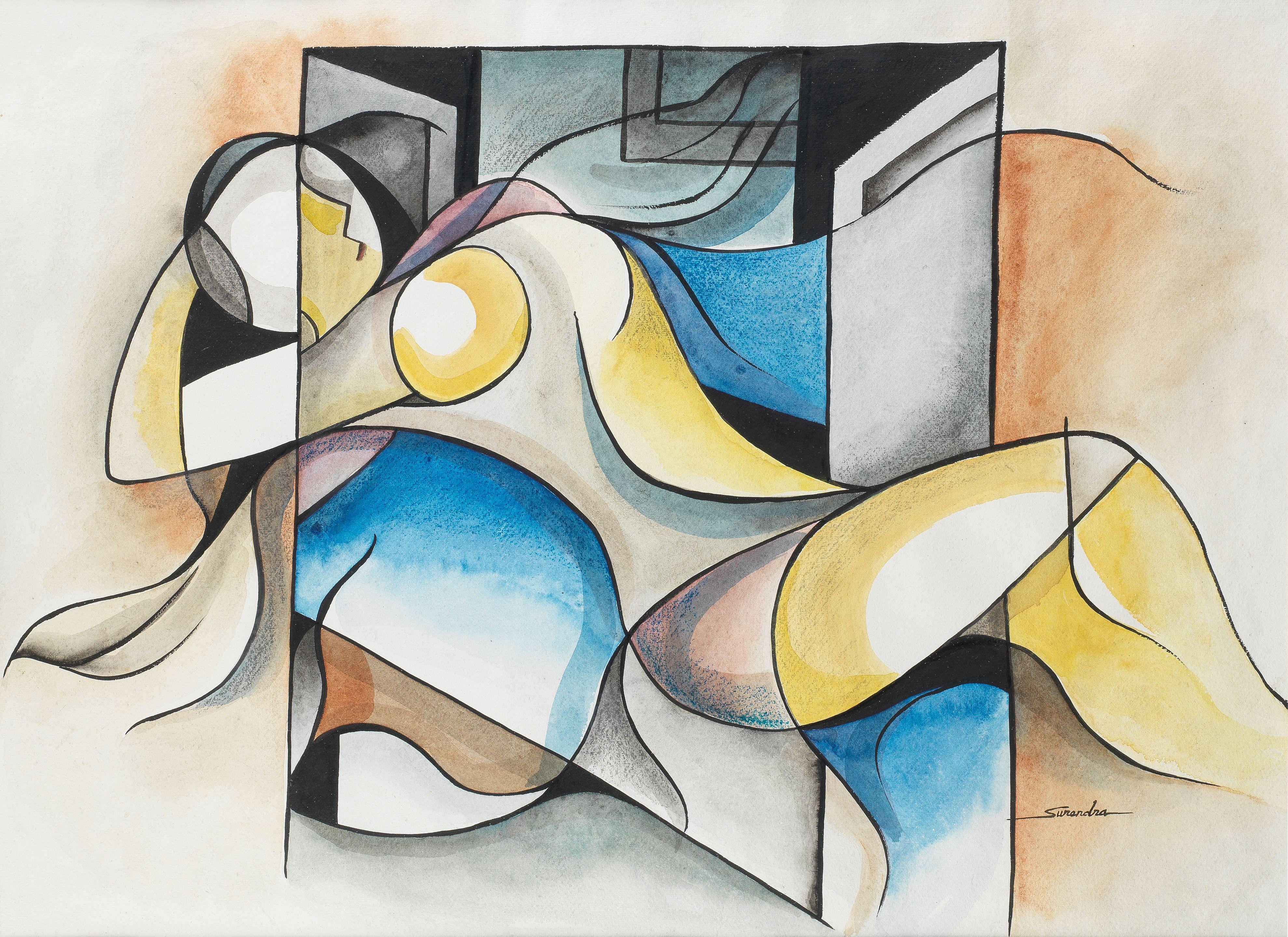 Surendra Pradhan - Untitled (Reclining Woman)