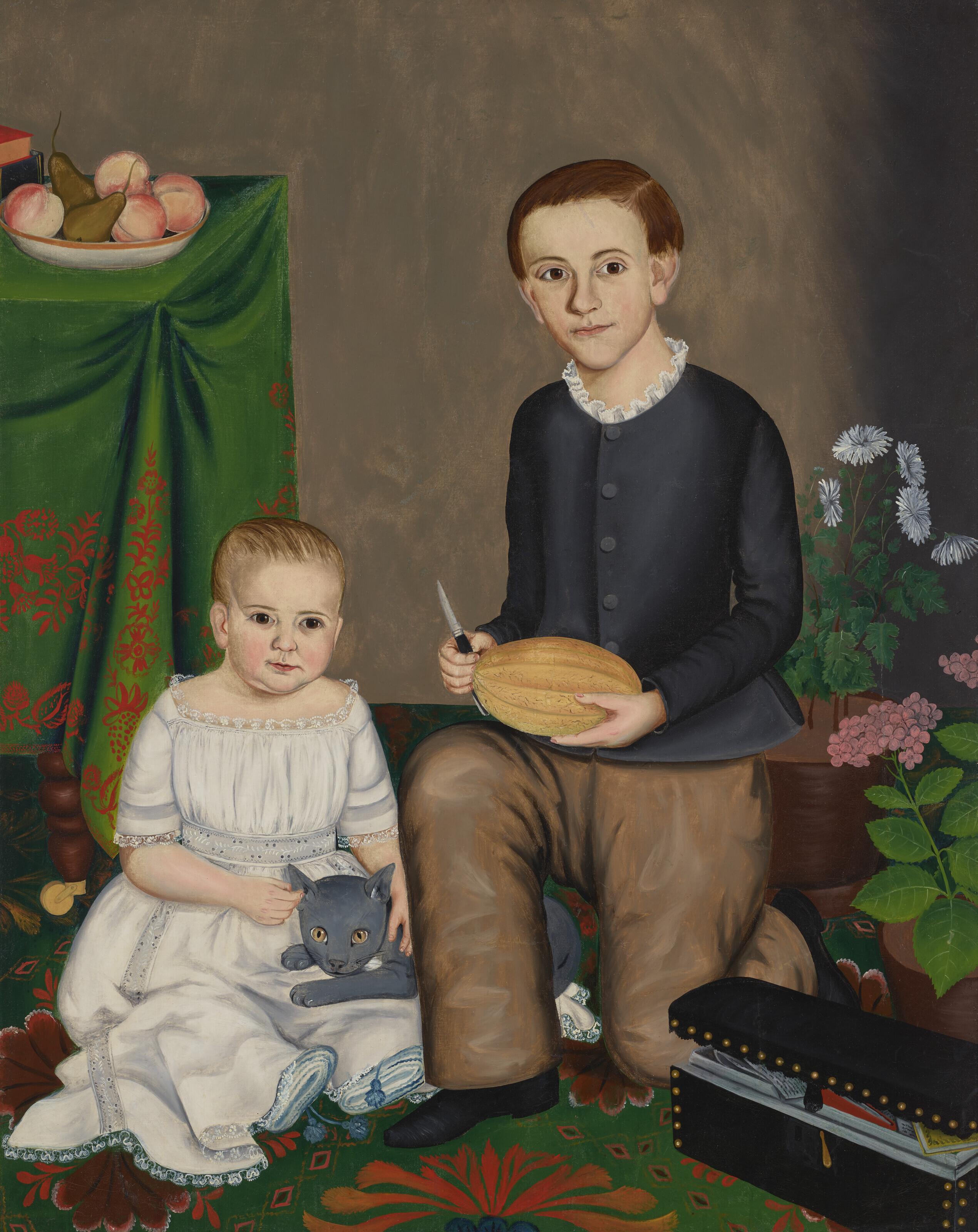 Susan C. Waters - Children With Melon And Cat
