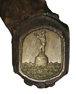 Susan Mary \'Lily\' Yeats - A Patinated Bronze Figural Desk Seal, 19Th Century, The Matrix With Intaglio Of The \'Metal Man\'