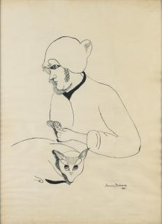 Suzanne Duchamp - Femme Au Chat - Recto Etude De Profil - Verso
