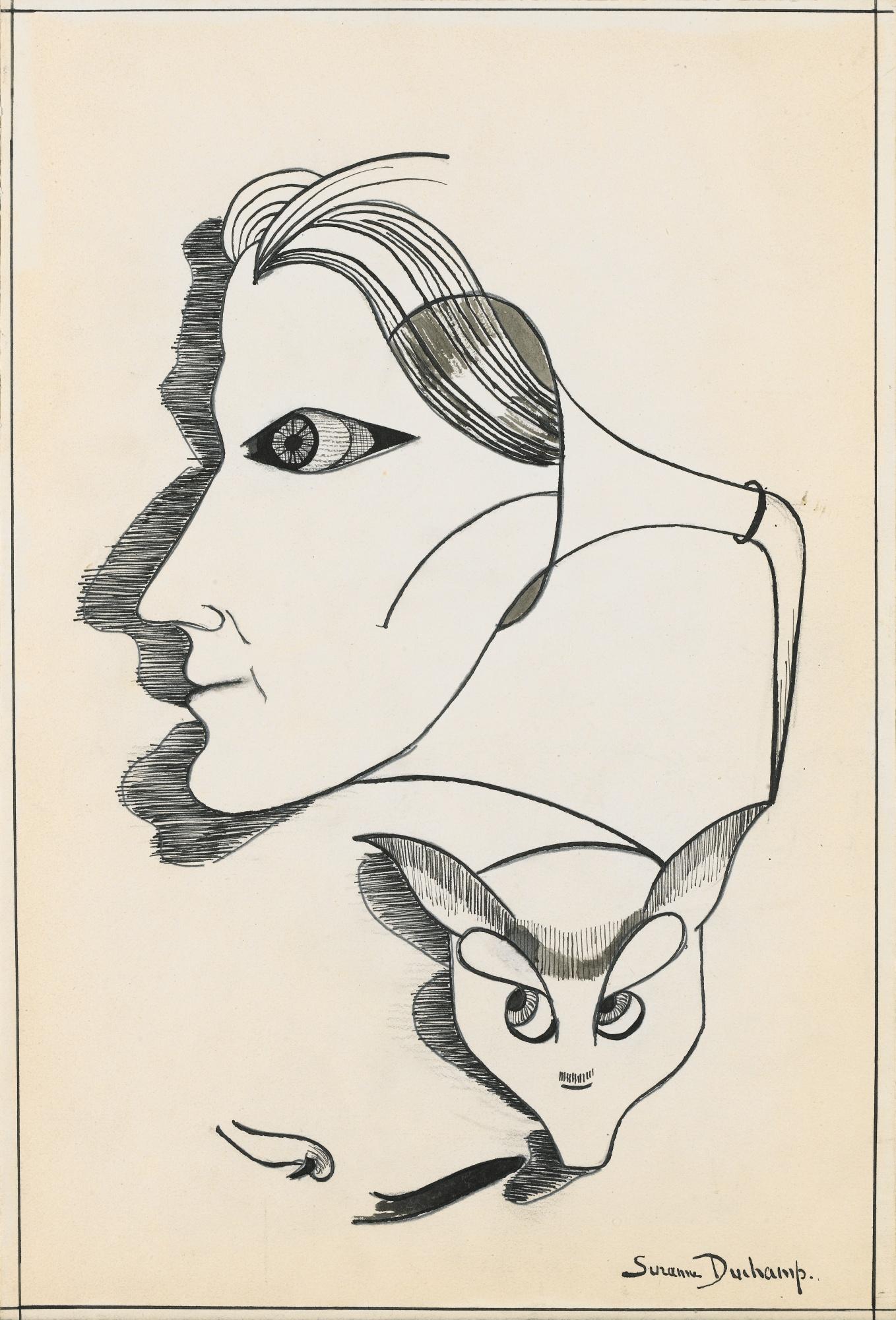 Suzanne Duchamp - Sans Titre (Profil Au Chat)