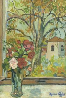 Suzanne Valadon - Bouquet de Fleurs Devant Une Fenêtre À Saint-Bernard