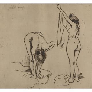 Suzanne Valadon - Femmes S\'Essuyannt; And Louise Au Tub S\'Essuyant