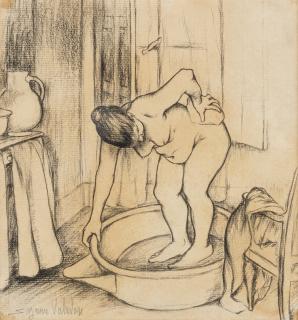 Suzanne Valadon - La toilette, femme nue dans un tub prenant son bain