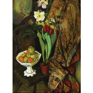 Suzanne Valadon - Nature Morte Aux Tulipes Et Compotier De Fruits