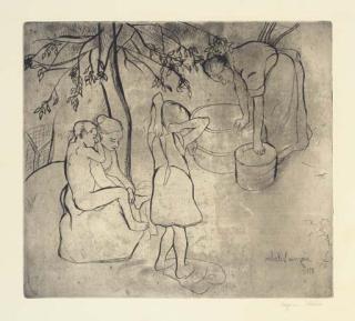 Suzanne Valadon - Toilette Des Enfants Dans Le Jardin, From Dix-Huite Planches Originales (Pétridès 19)