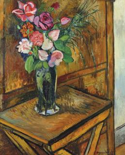 Suzanne Valadon - Vase de fleurs sur une table