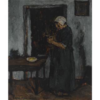 Suze Bisschop-Robertson - A Peasant Woman Cutting Bread