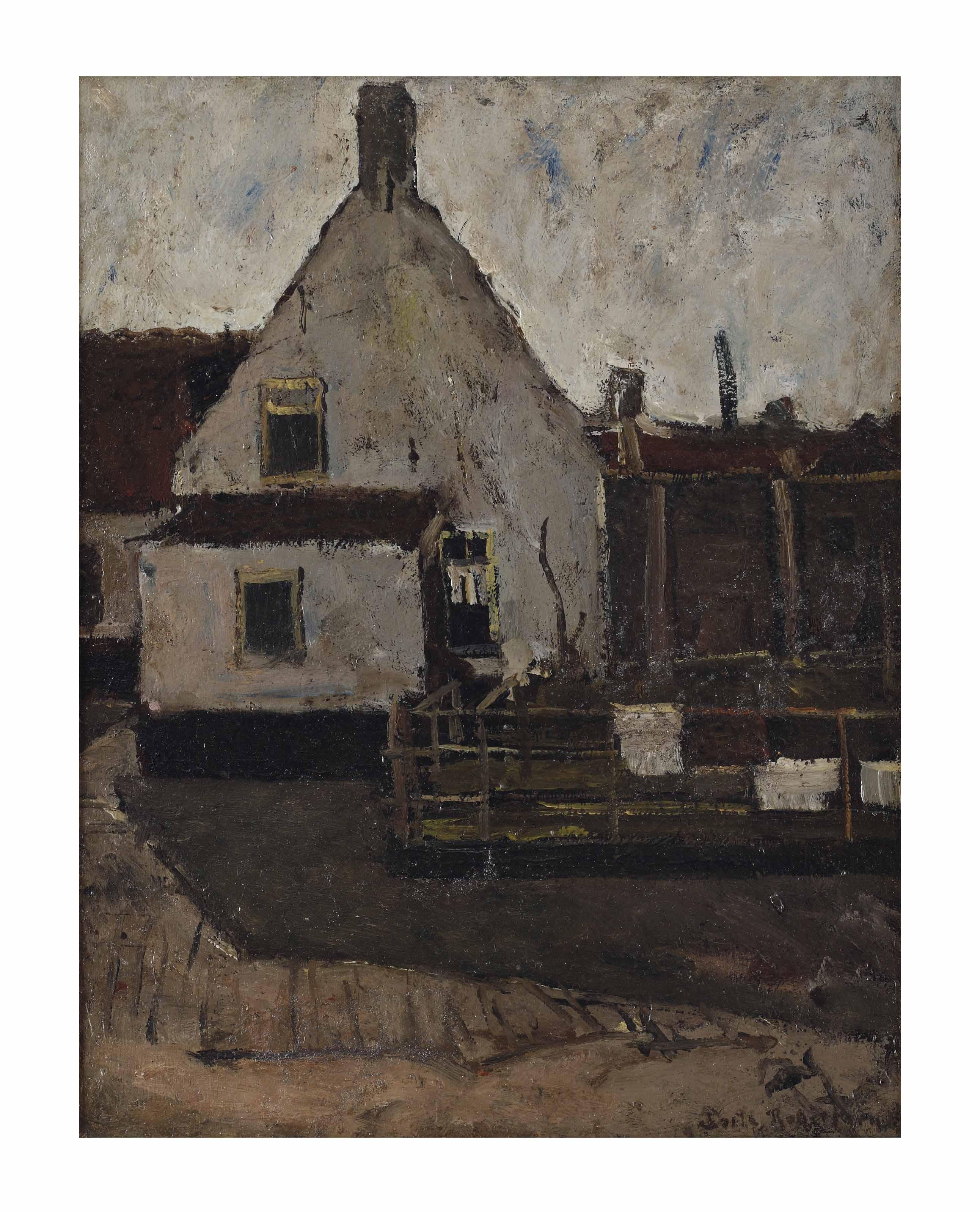 Suze Bisschop-Robertson - Huisje te Katwijk; a backgarden in Katwijk
