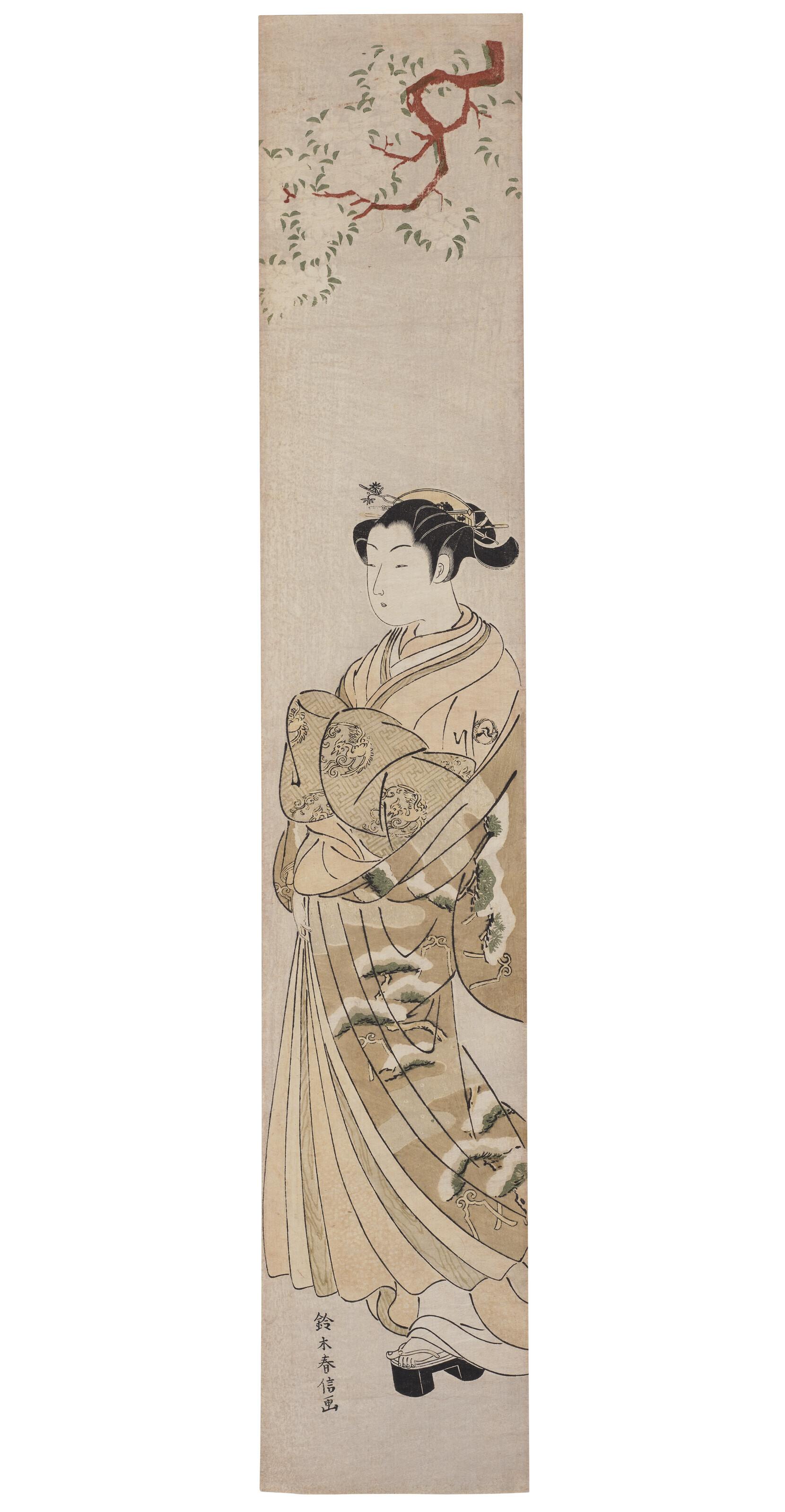 Suzuki Harunobu - Beauty under plum blossom