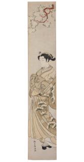 Suzuki Harunobu - Beauty under plum blossom