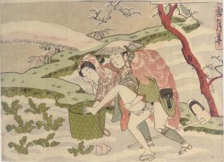 Suzuki Harunobu - Setsugekka (Snow, moon and flower)