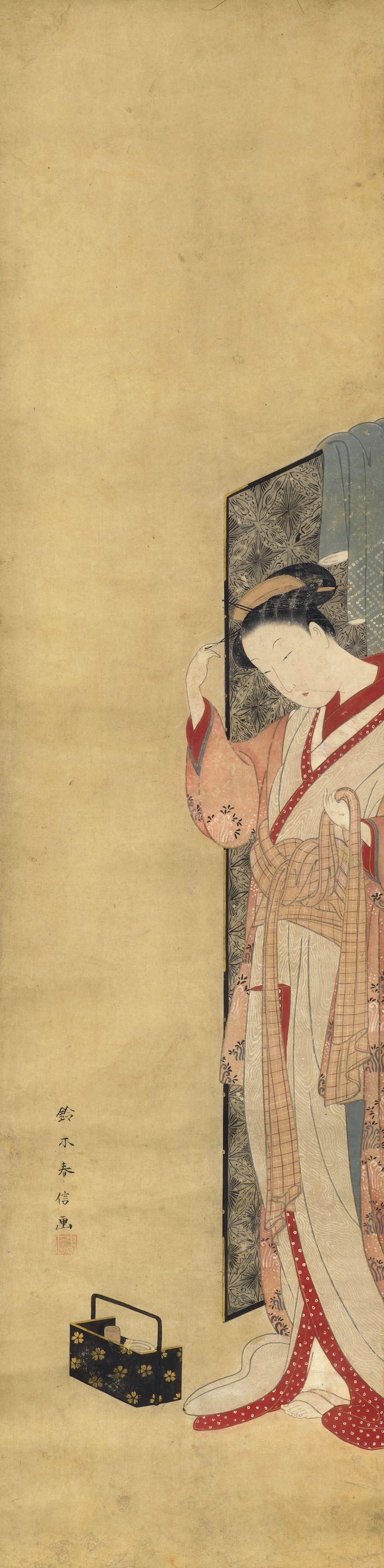 Suzuki Harunobu - Standing Beauty
