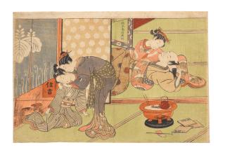 Suzuki Harunobu - Two amorous couples in a brothel in the Yoshiwara