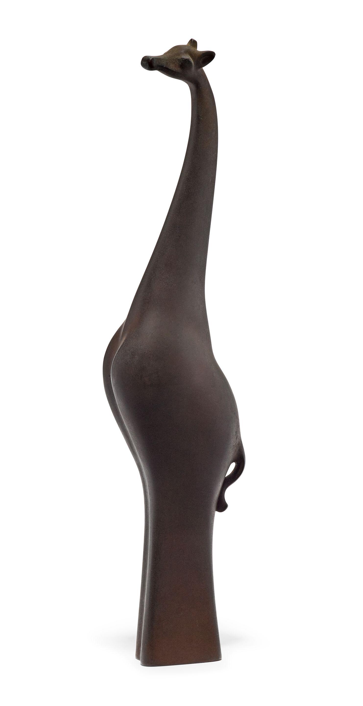 Suzuki Kanji - A Bronze Model Of A Giraffe