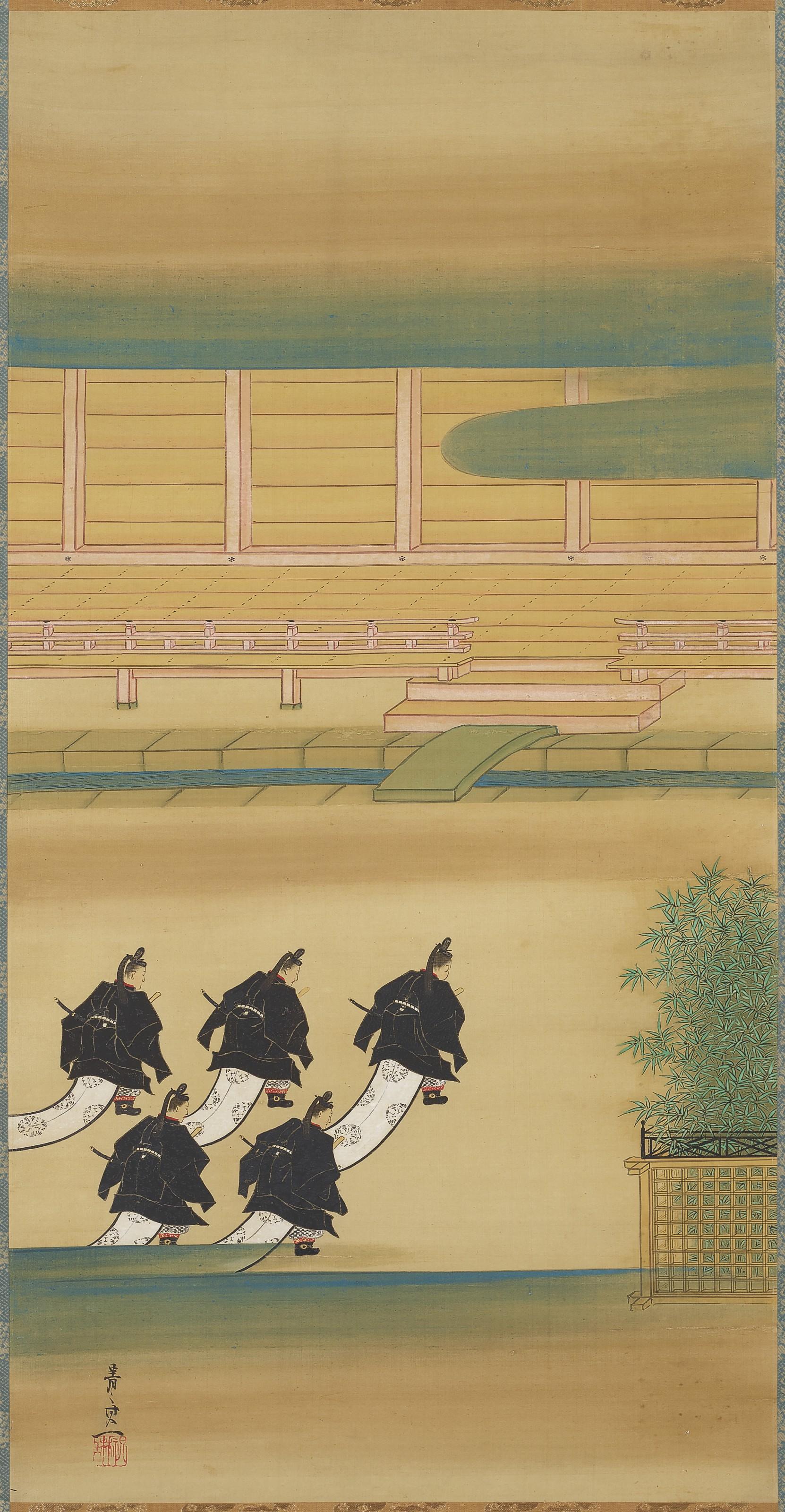 Suzuki Kiitsu - Officials on New Year\'s Day