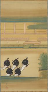 Suzuki Kiitsu - Officials on New Year\'s Day