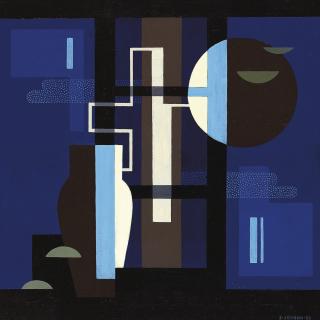 Sven Jonson - Kors mot Blatt - Plankomposition 8 (Cross against blue - Composition 8)