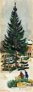 Sven Ljungberg - The dressing of the Christmas tree, Ljungby torg