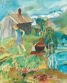 Sven X:et Erixson - Woman in landscape