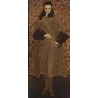 Svetoslav Roerich - Russian Portrait Of Katherine Campbell In A Fur Coat, Late 1920S
