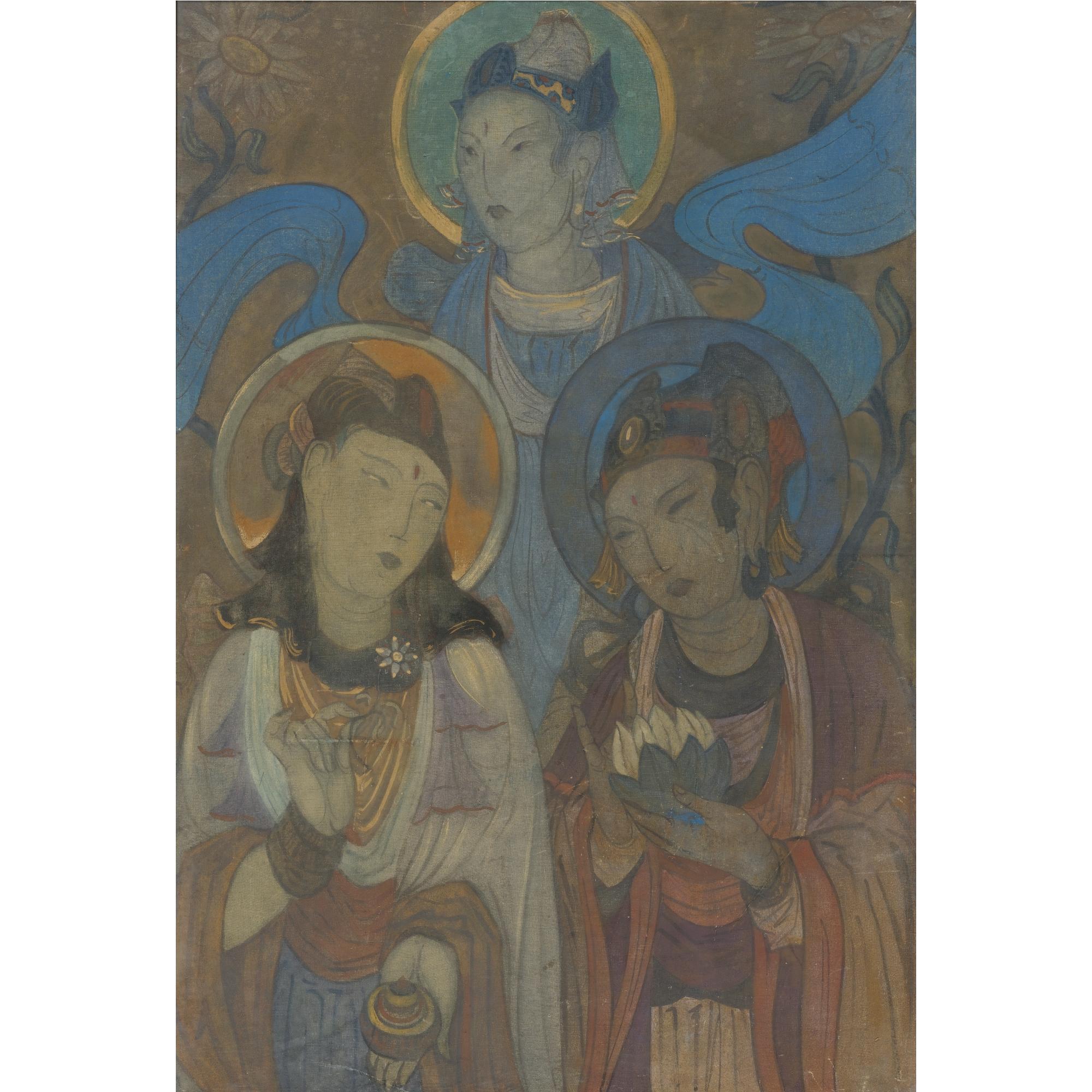 Sviatoslav Roerich - Russian Three Boddisatvas, Circa 1920S