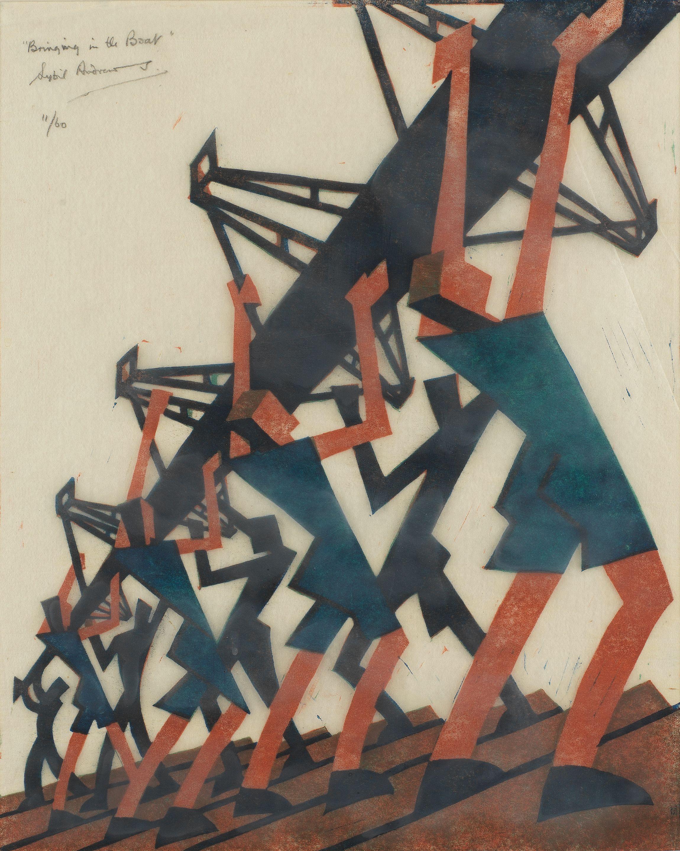 Sybil Andrews Cpe - Bringing in the Boat