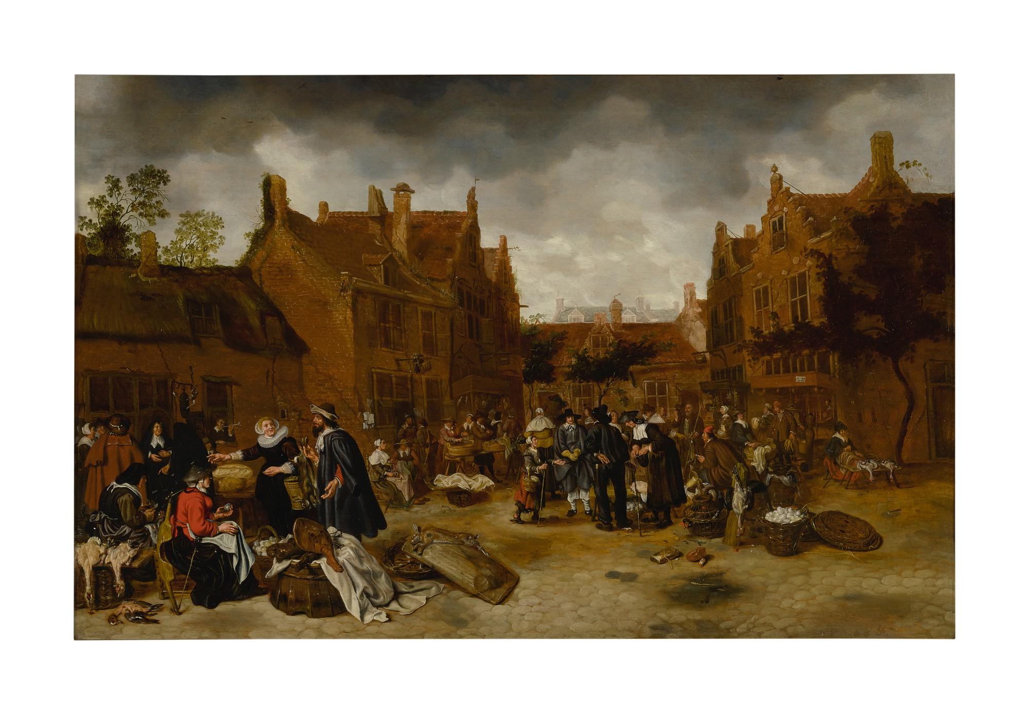 Sybrandt Van Beest - A Winter Marketplace In The Hague