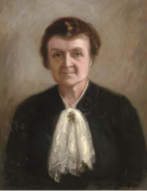 Sydney Adamson - Portrait of The Artist\'S Wife, Bust-Length, In A Black Dress