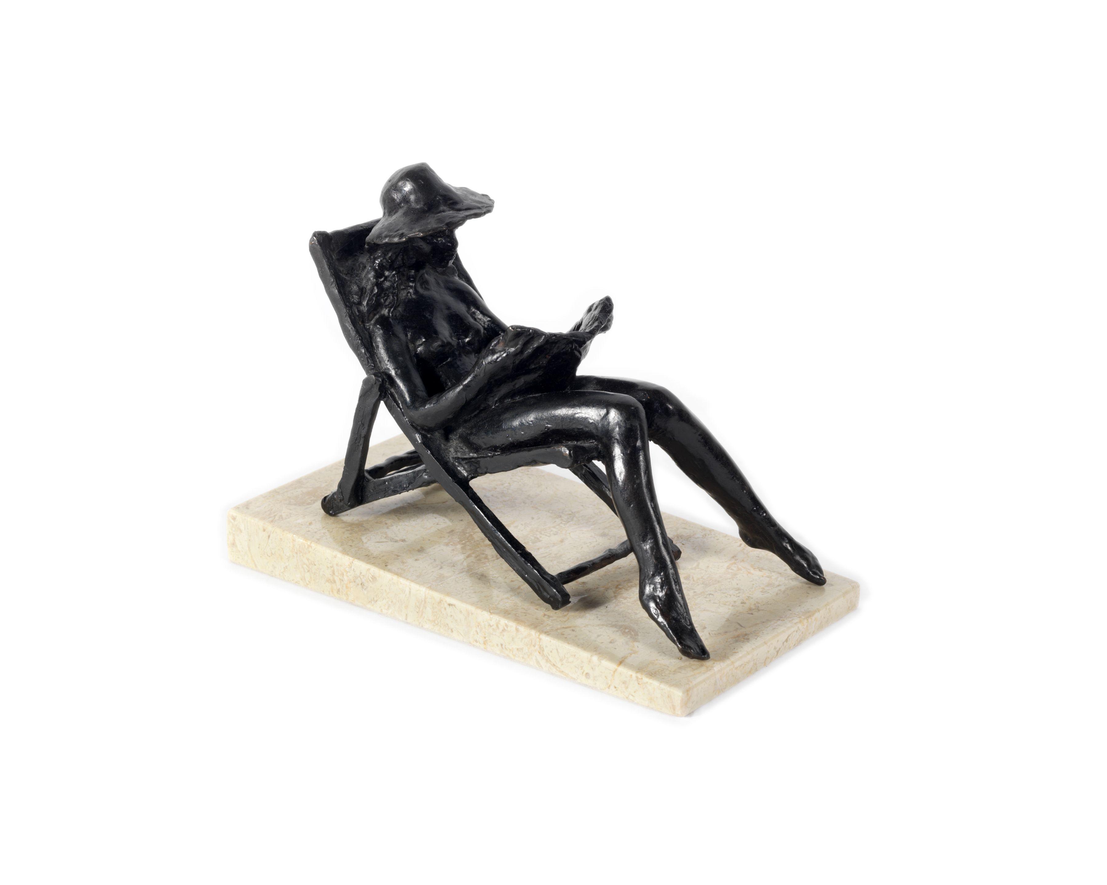 Sydney Harpley R.A. - Girl Reading in a Deckchair