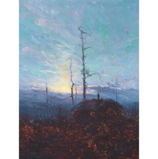 Sydney Laurence - Cabin at Dusk 10 x 8 in. framed 16 1/4 x 14 1/2 in.