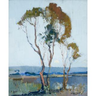 Sydney Long - Australian moonrise, Narrabeen