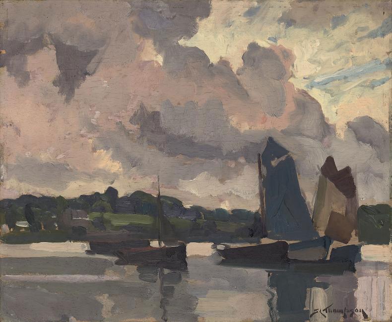 Sydney Lough Thompson - Sailing boats in an estuary